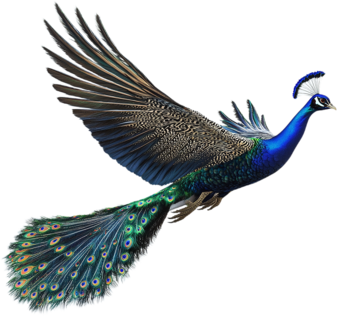 Flying peacock