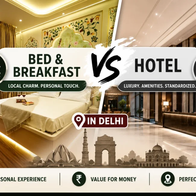 Bed and Breakfast vs Hotel in Delhi