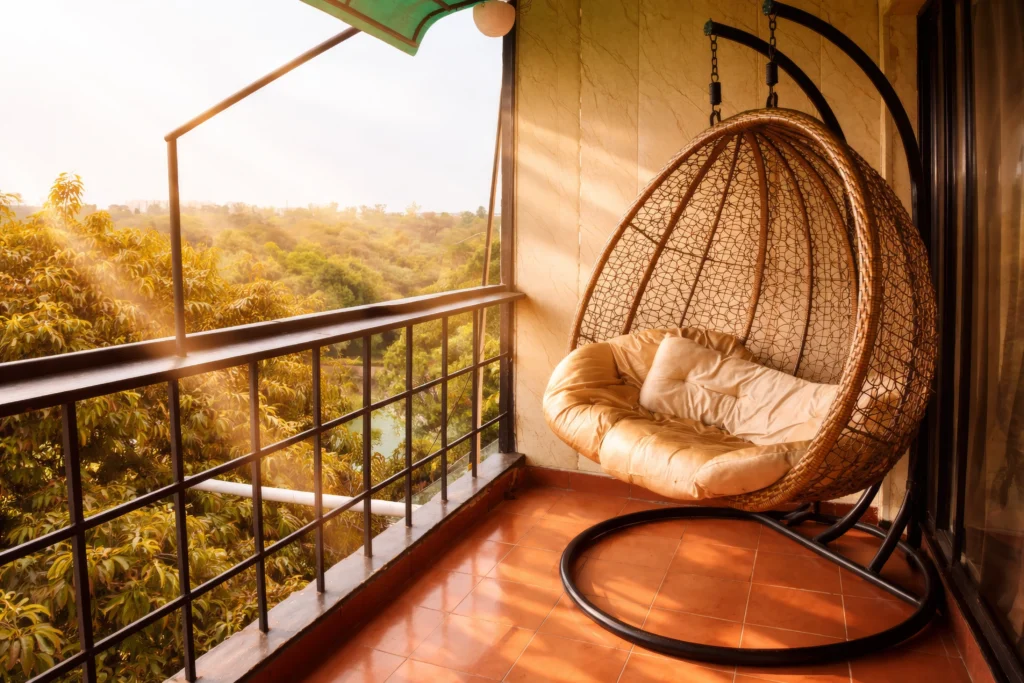 lake facing balcony suite in hauz khas south delhi