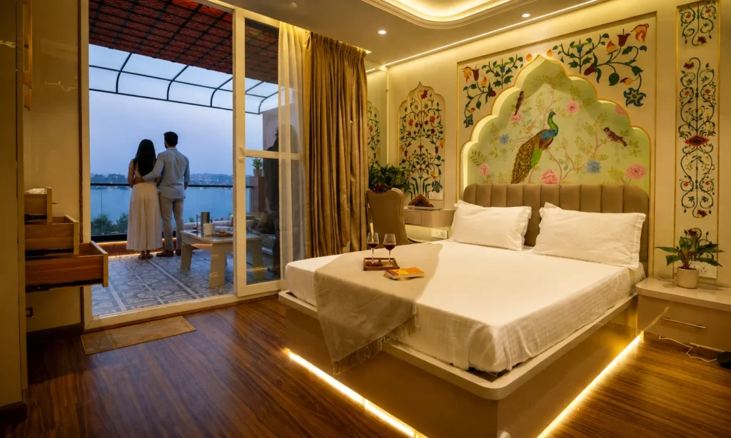 Romantic Hotels in Delhi: Best Romantic Stays for Couples 2 Mughal Palace – Best Lake View Room in Delhi for Couples